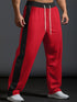 Men's Full Size Drawstring Contrast Wide Leg Pants Plus Size - Odaingerous